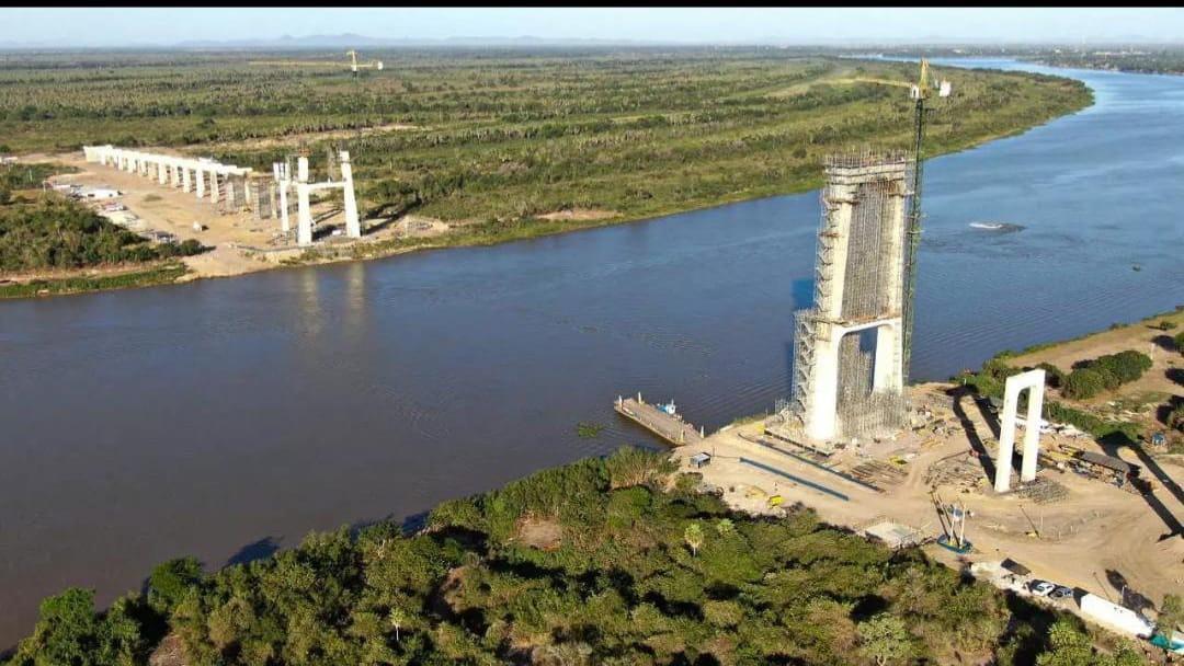 Obras da Ponte Bioceânica às margens do Rio Paraguai avançam