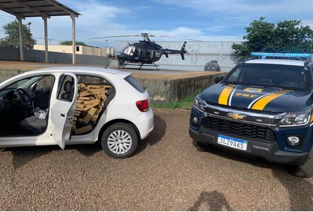 Perseguição policial com helicóptero leva a apreensão de meia tonelada de maconha